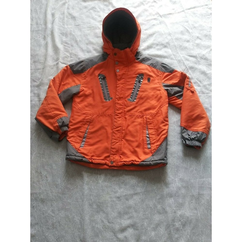 Boys Youth Size 18/20 Hawke & Co. Sport Orange Gray Winter Coat